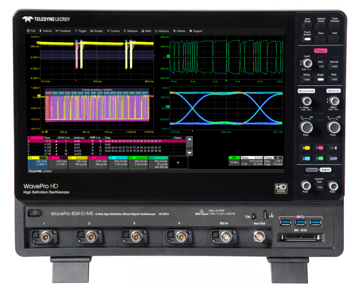 Teledyne LeCroy WavePro 804HD - 8 GHz, 4 Kanal Teledyne LeCroy WavePro 804HD - 8 GHz, 4 Kanal