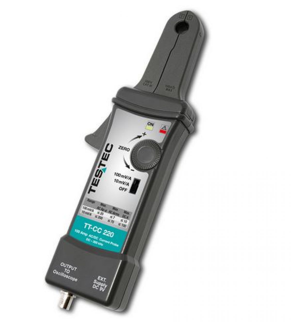 Testec Oszilloskop-Stromzange TT-CC 220, 50mA-100A, DC - 300 kHz Testec Oszilloskop-Stromzange TT-CC 220, 50mA-100A, DC - 300 kHz